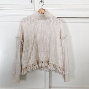 Zara Textured and Fringe Top